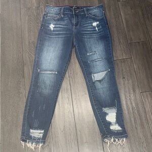 Cello women’s Dark Blue Distressed skinny Jeans